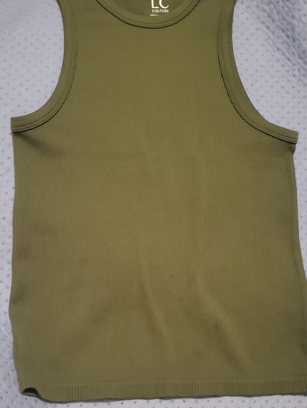 LC Lauren Conrad Olive Green Ribbed Tank Top